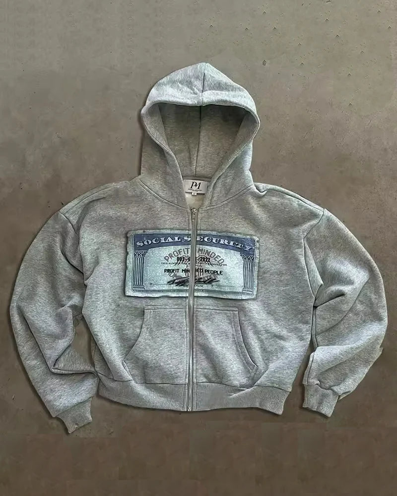 AZELIA© "GRAY" MONEY ZIPUP